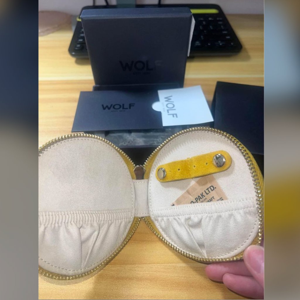 Wolf Travel Jewelry Case Yellow Brand New In Box 70$